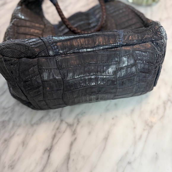 Carlos Falchi Navy Croc Hobo - Picture 7 of 7